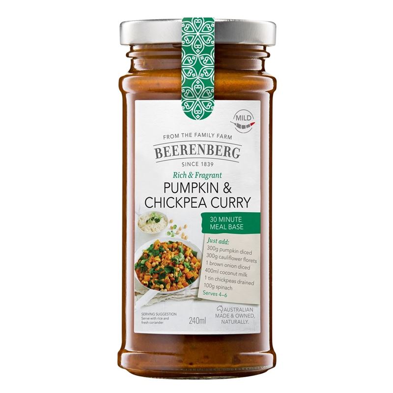 Beerenberg – Pumpkin & Chickpea Curry Meal Base 240ml