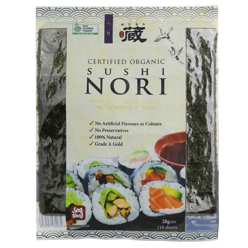 Kura – Organic Sushi Nori 28g – 10 Sheets