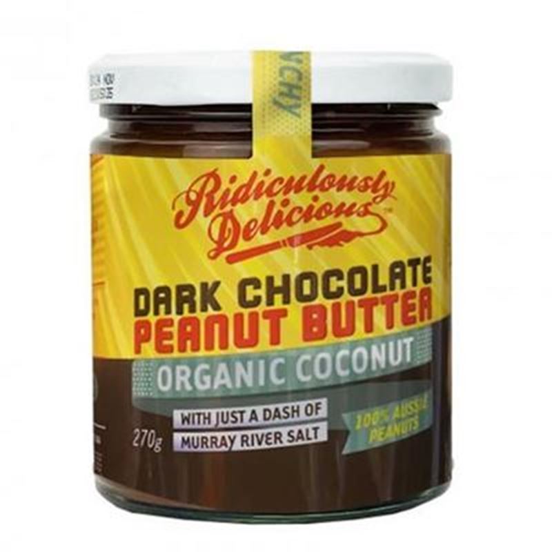 Ridiculously Delicious – Peanut Butter Dark Chocolate Organic Coconut 270g
