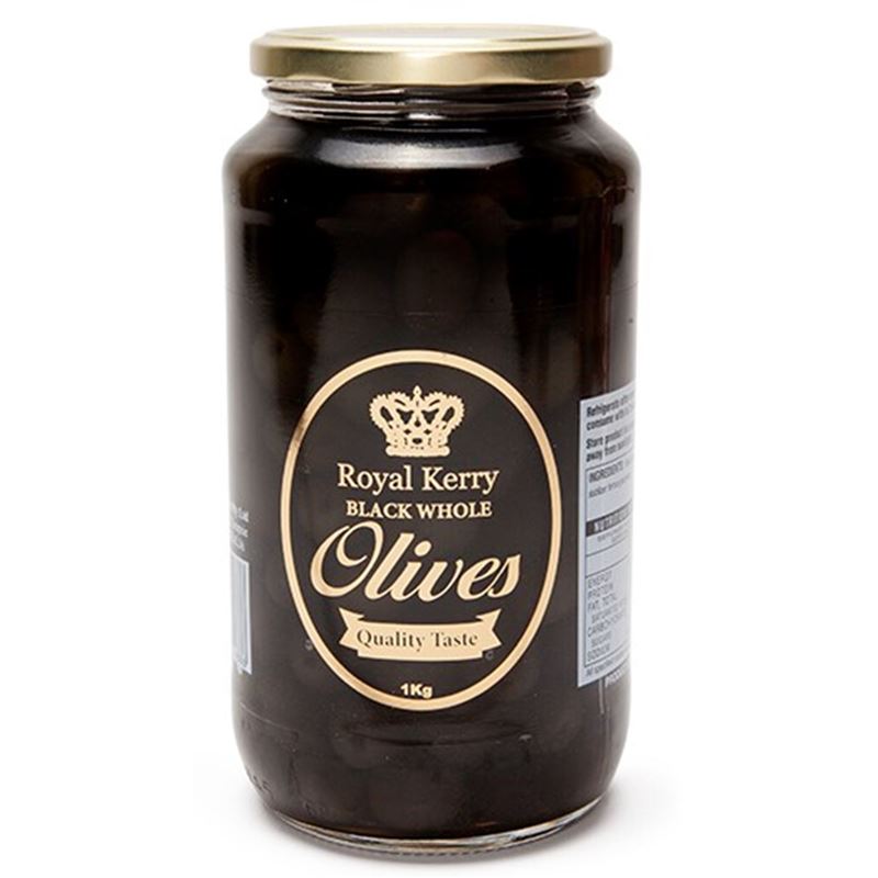 Royal Kerry –  Spanish Black Whole Olives 1kg