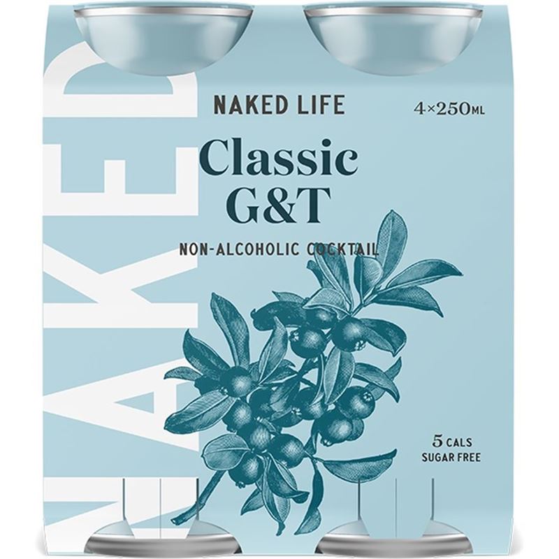 Naked Life – Natural Cocktails Non-Alcholic Classic G & T 250ml Pack of 4