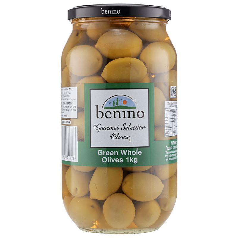 Benino – Green Whole Olives 1Kg