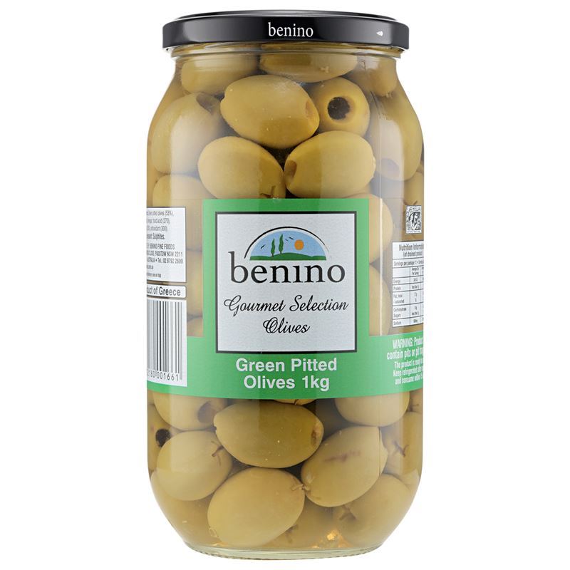 Benino – Green Pitted Olives 1Kg
