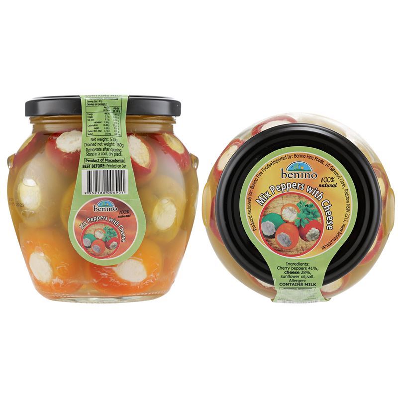 Benino – Mixed Peppers with Cheese 580g