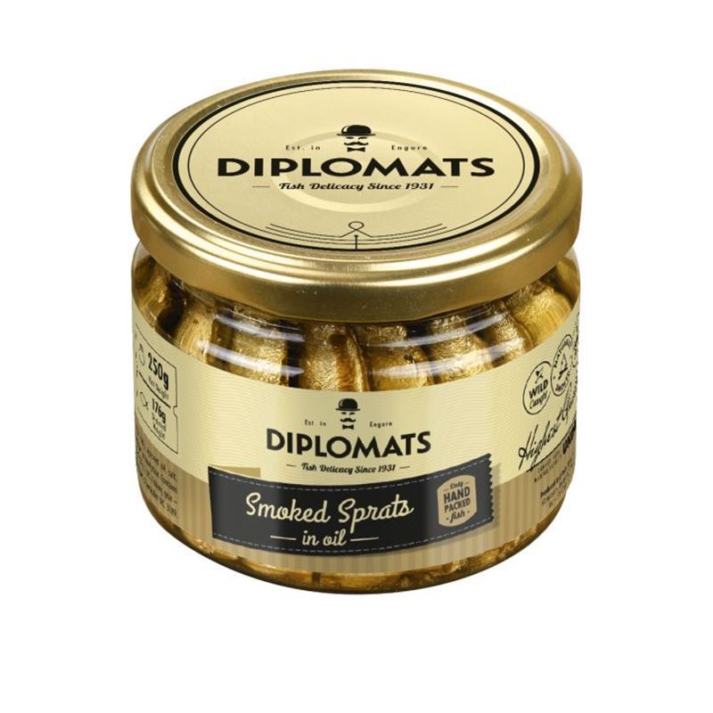 Diplomats – Smoked Sprats in Oil Jar 250g