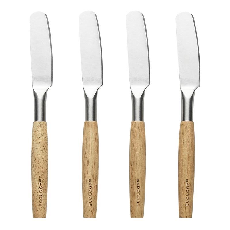 Ecology – Alto Rubberwood & Stainless Steel Pate Knives 16.5cm Set of 4