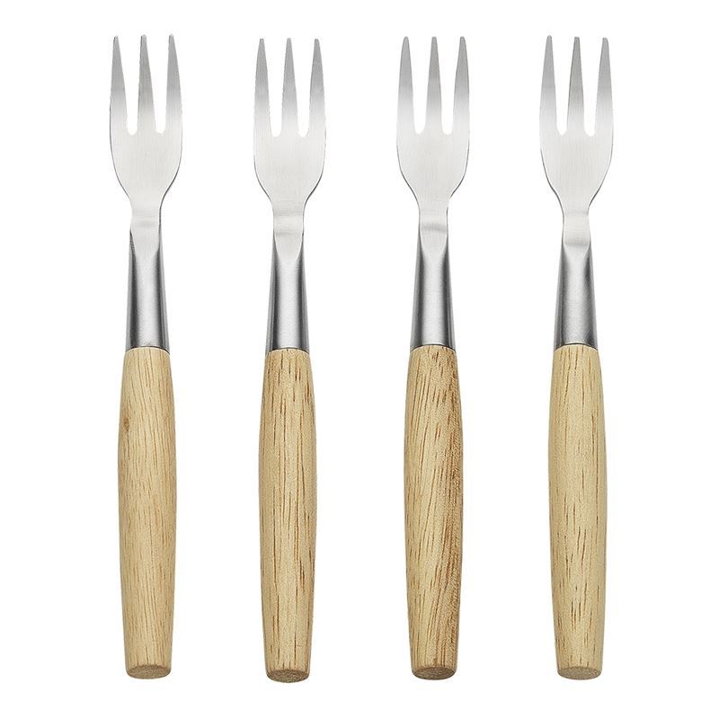 Ecology – Alto Rubberwood & Stainless Steel Tapas Forks 15cm Set of 4