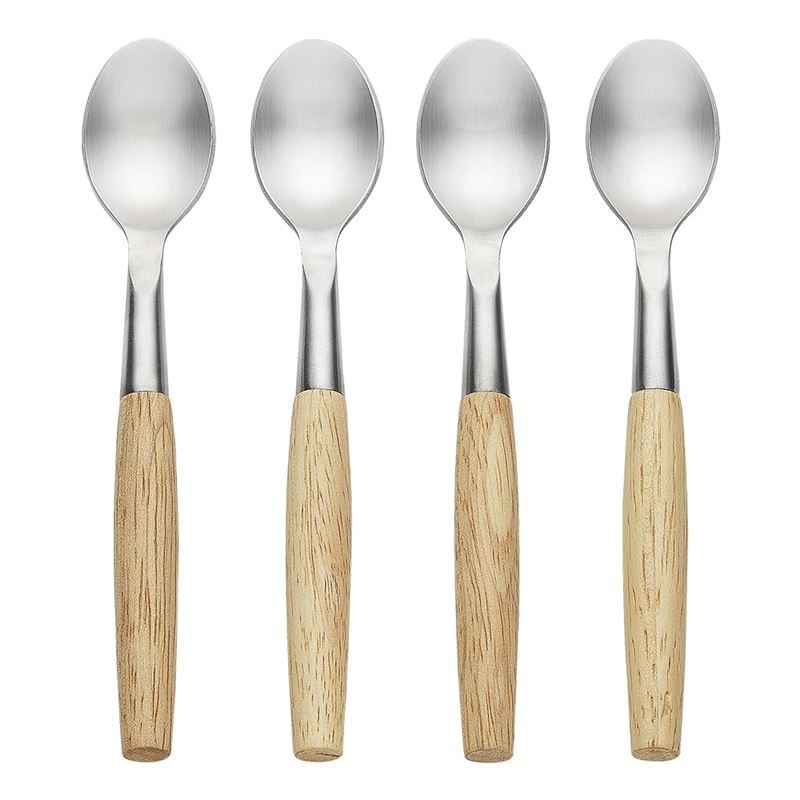 Ecology – Alto Rubberwood & Stainless Steel Tapas Spoons 15cm Set of 4