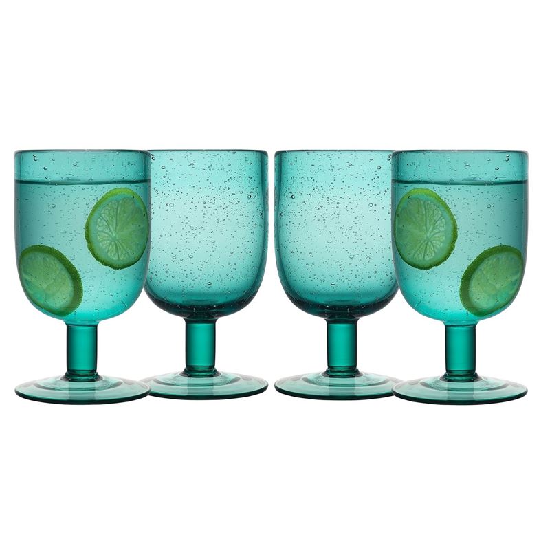 Ecology – Cove Goblet 285ml Set of 4 Soda Lime Glass Sea Green