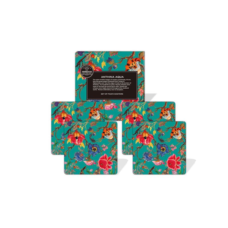 Heritage – Anthina Aqua Coasters 10.5×10.5cm Set of 4