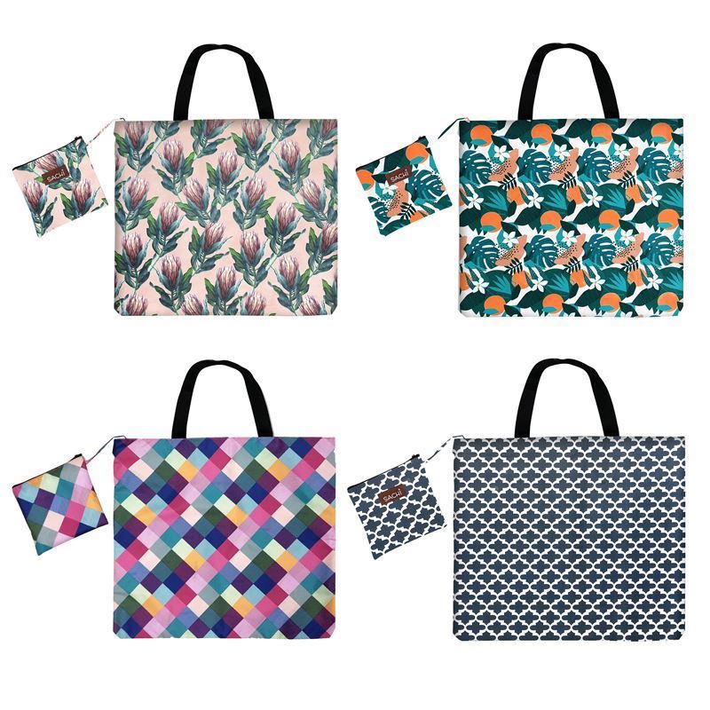 Sachi – Large Re-Usable Folding Shopping Bag 47.5x42cm Assorted Designs