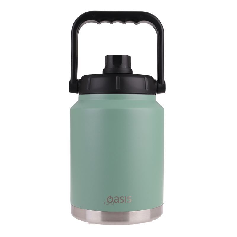 Oasis – Stainless Steel Double Wall Insulated Jug with Carry Handle 2.1Ltr Sage Green