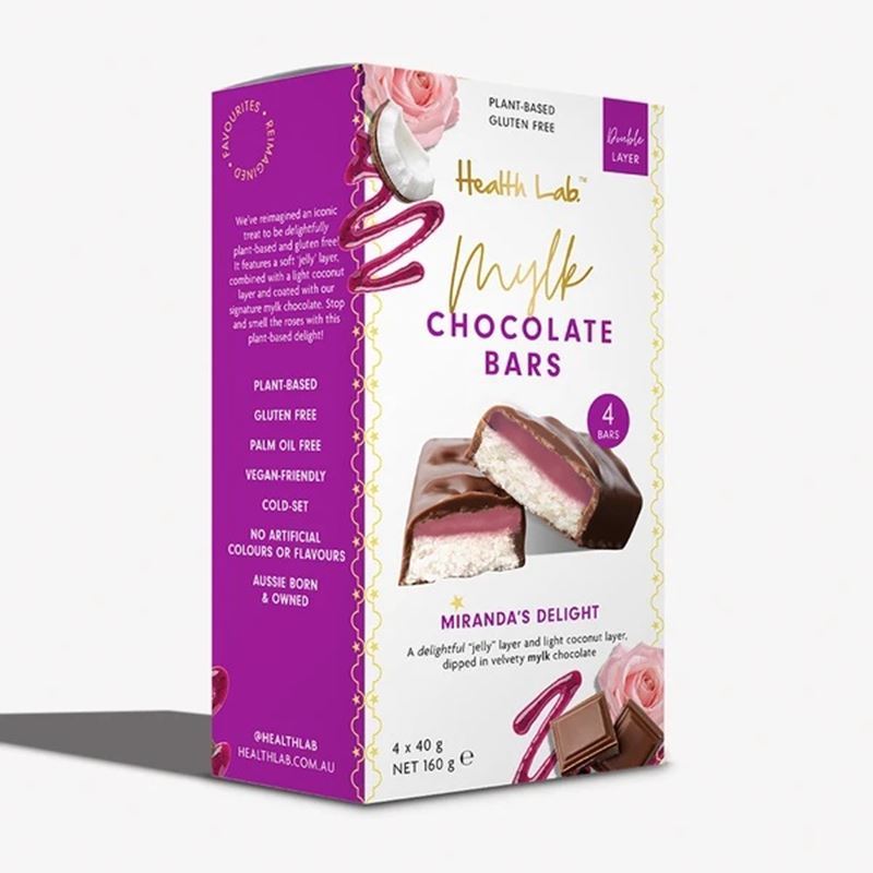 Health Lab – Miranda’s Turkish Delight Mylk Chocolate Bar 40g 4 Pack