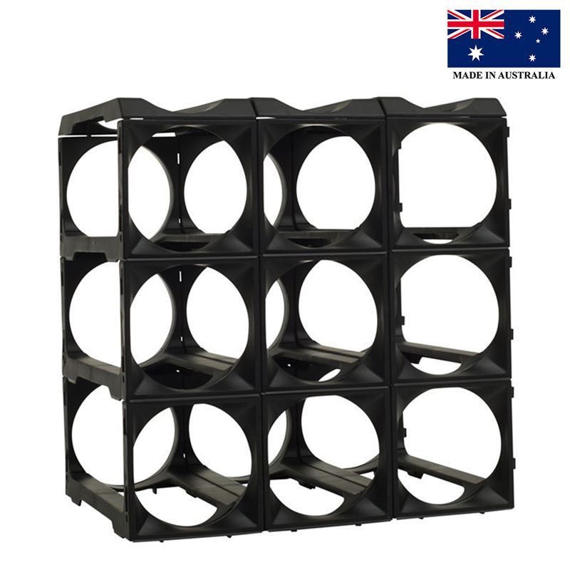 Stakrax – Module Wine Rack 12 Piece Kit Black (Made in Australia)