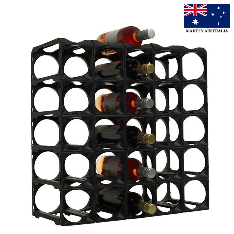 Stakrax – Module Wine Rack 30 Piece Kit Black (Made in Australia)