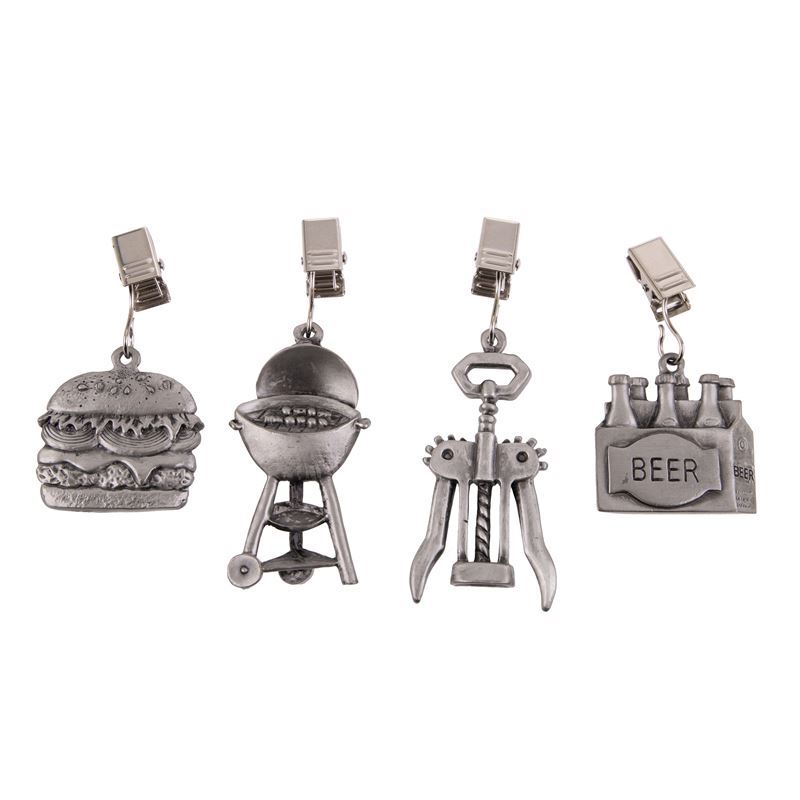 Pizzazz – Pewter Tablecloth Weights Set 4 – BBQ