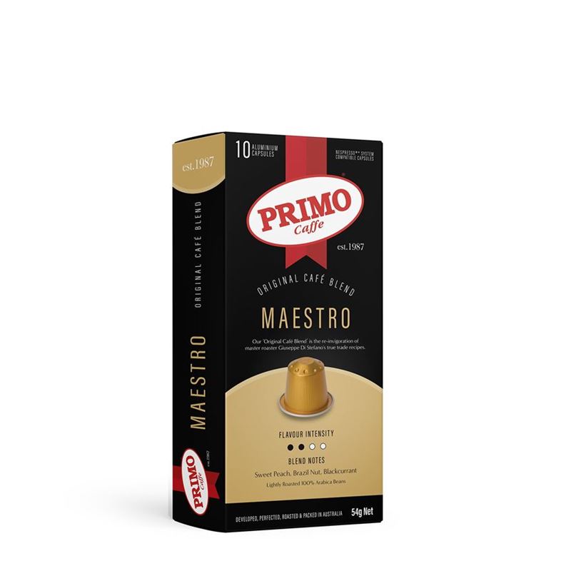 Primo – Original Cafe Blend Maestro Alu Coffee Capsules 10 Pack