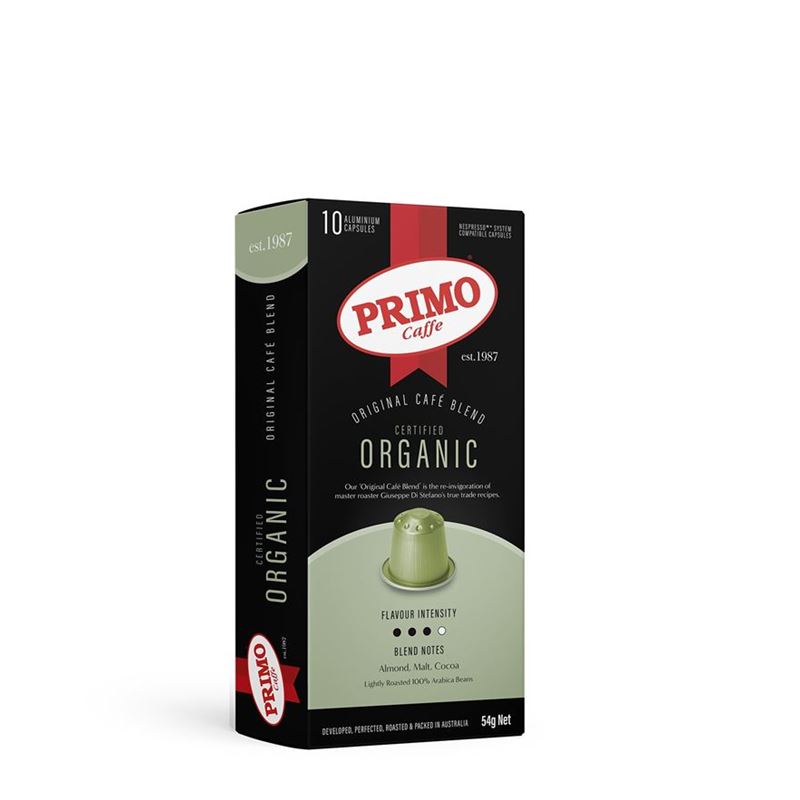 Primo – Original Cafe Blend Certified Organic Alu Capsules 10 Pack