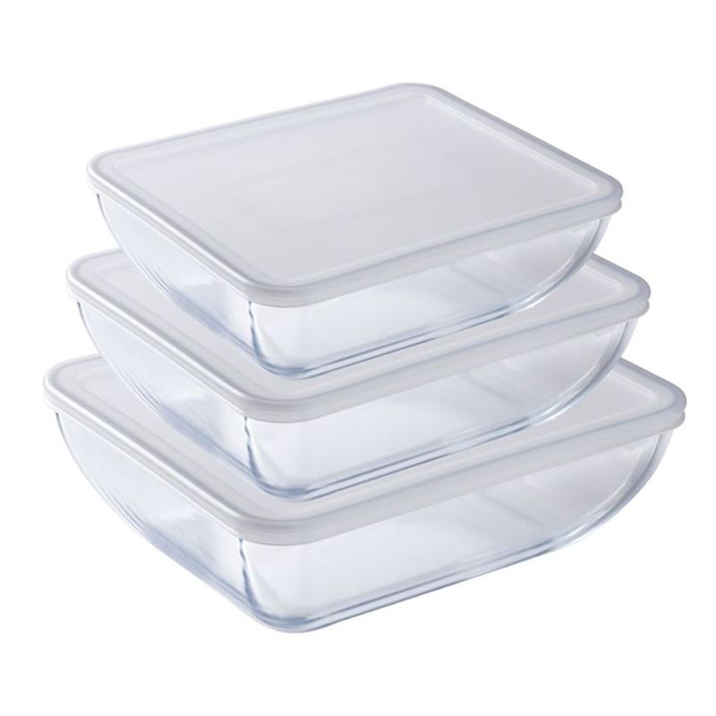 O’Cuisine – 3 Dish Storage with Lids 6pc Set (Made in France)