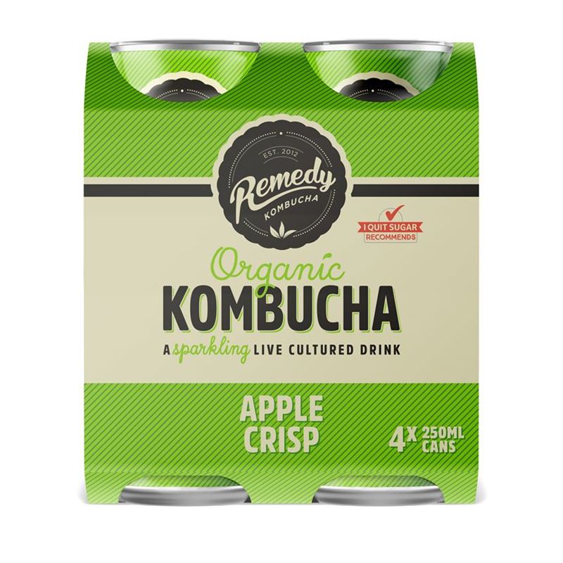 Remedy – Kombucha Apple Crisp 4x 250ml Can