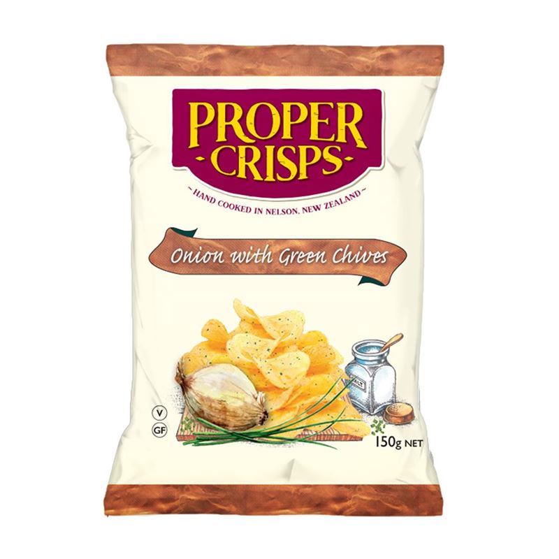 Proper Crisps – Onion & Green Chives 150g