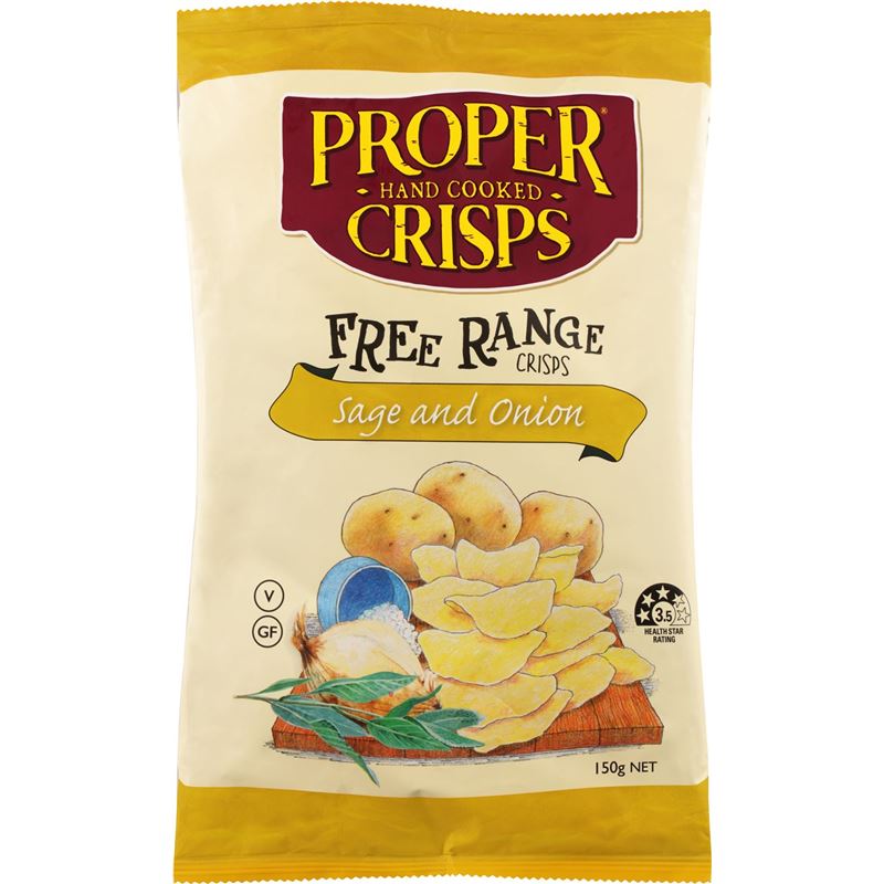 Proper Crisps – Free Range Sage & Onion 150g