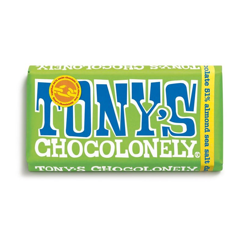 Tony’s Chocolonely – Dark Almond Sea Salt 180g