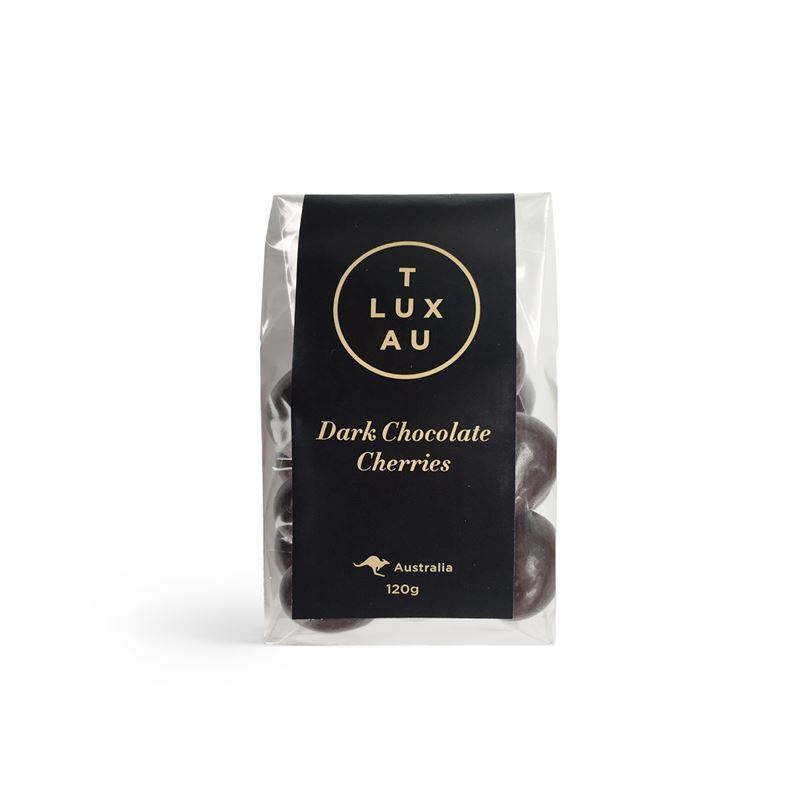 T Lux Au – Dark Chocolate Cherries 120g (Made in Australia)