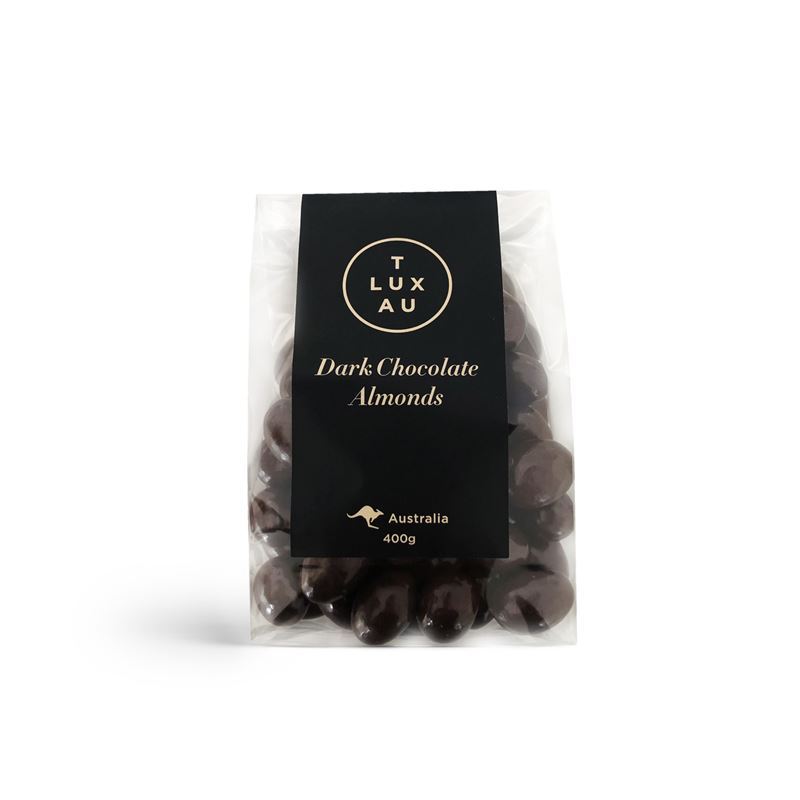 T Lux Au – Dark Chocolate Almonds 400g (Made in Australia)