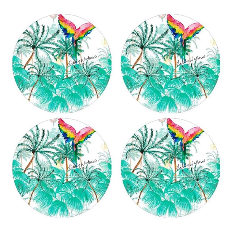 Cinnamon – De Palmis Glass Round Coaster 10cm Set of 4