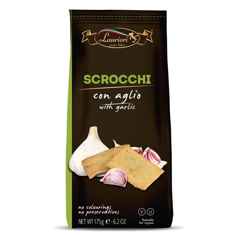 Fratelli Laurieri – Scrocchi Rustic Crackers Garlic 175g
