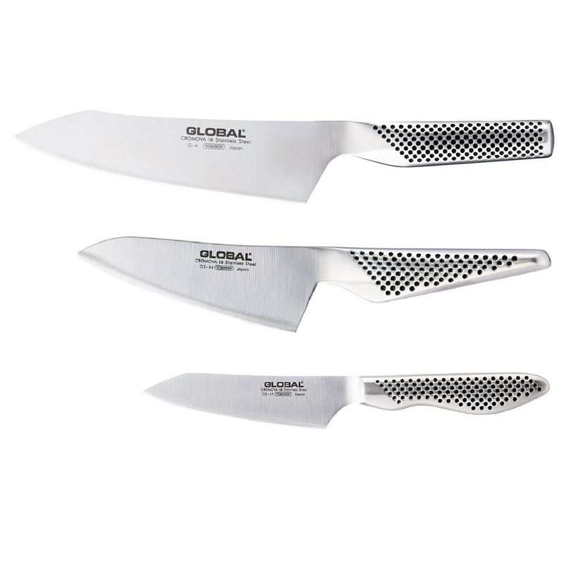 Global – 3pc Oriental Chef’s Knife Set (Made in Japan)