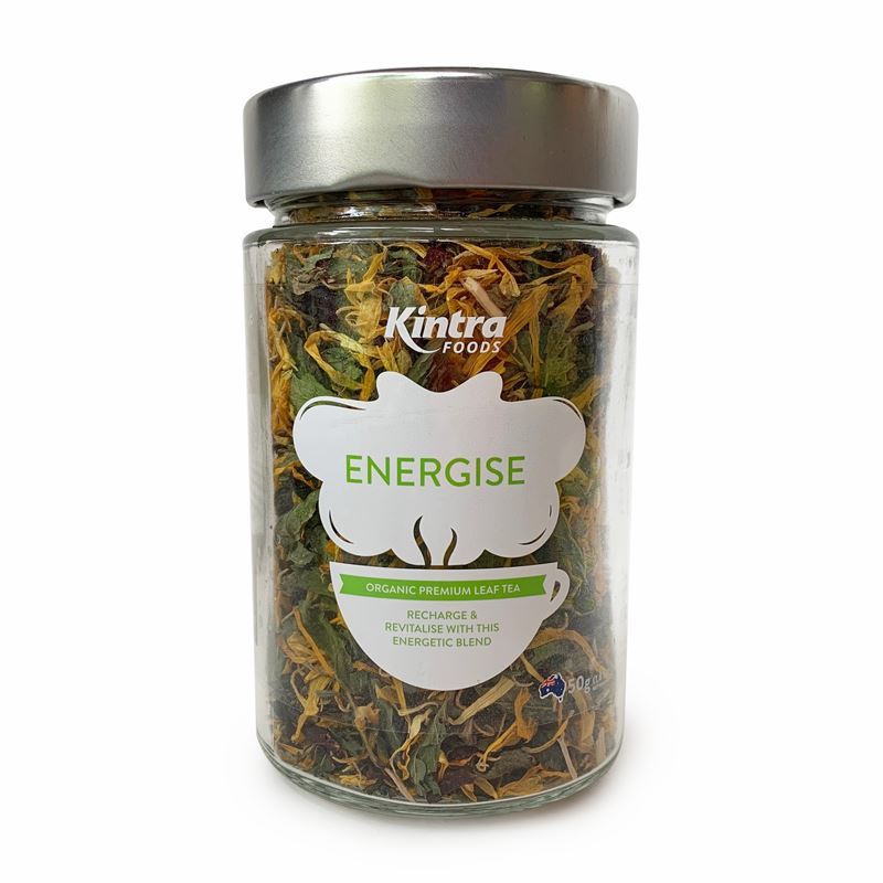 Kintra Foods – Loose Leaf Tea Energise Glass Jar 50g