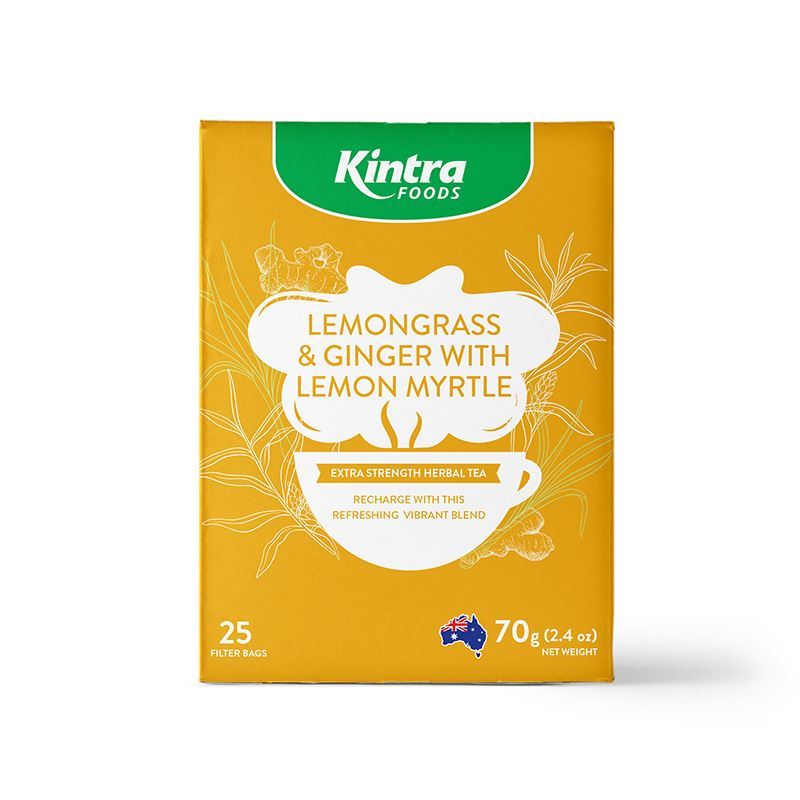 Kintra Foods – Lemongrass & Ginger with Lemon Myrtle Tea Bag Pack of 25