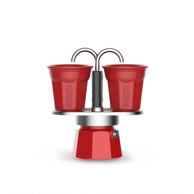 Bialetti – Mini R Espresso Maker Red with Set of 2 Cups