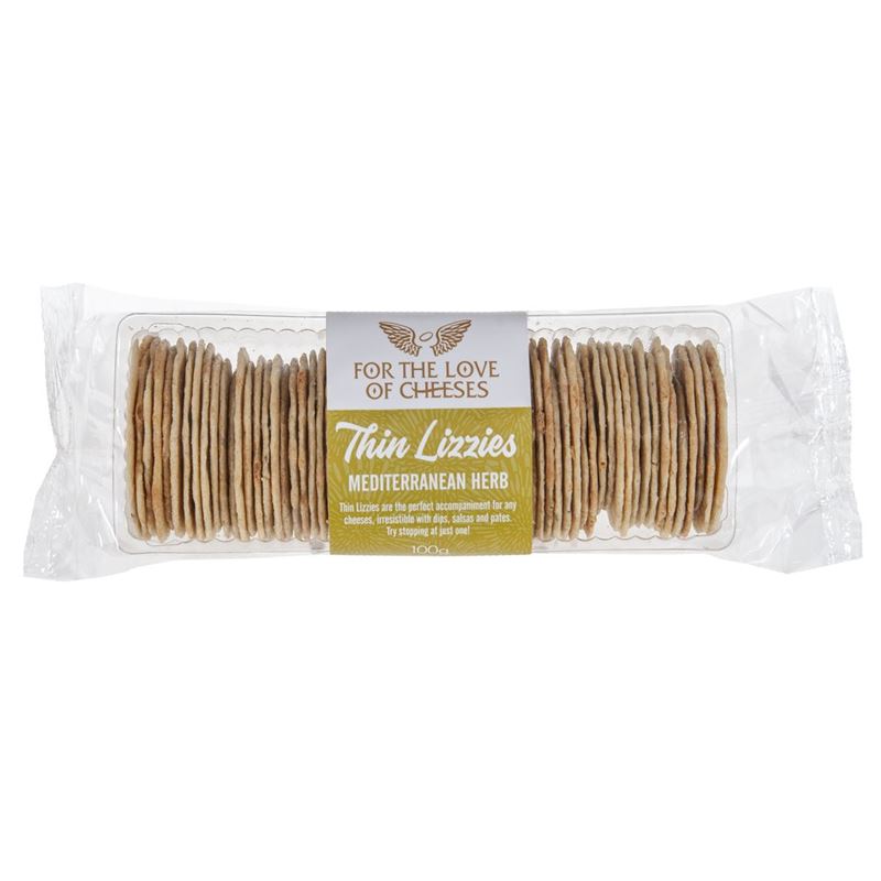 For the Love of Cheeses – Thin Lizzies Mediterranean Herb Wafer Cracker 100g
