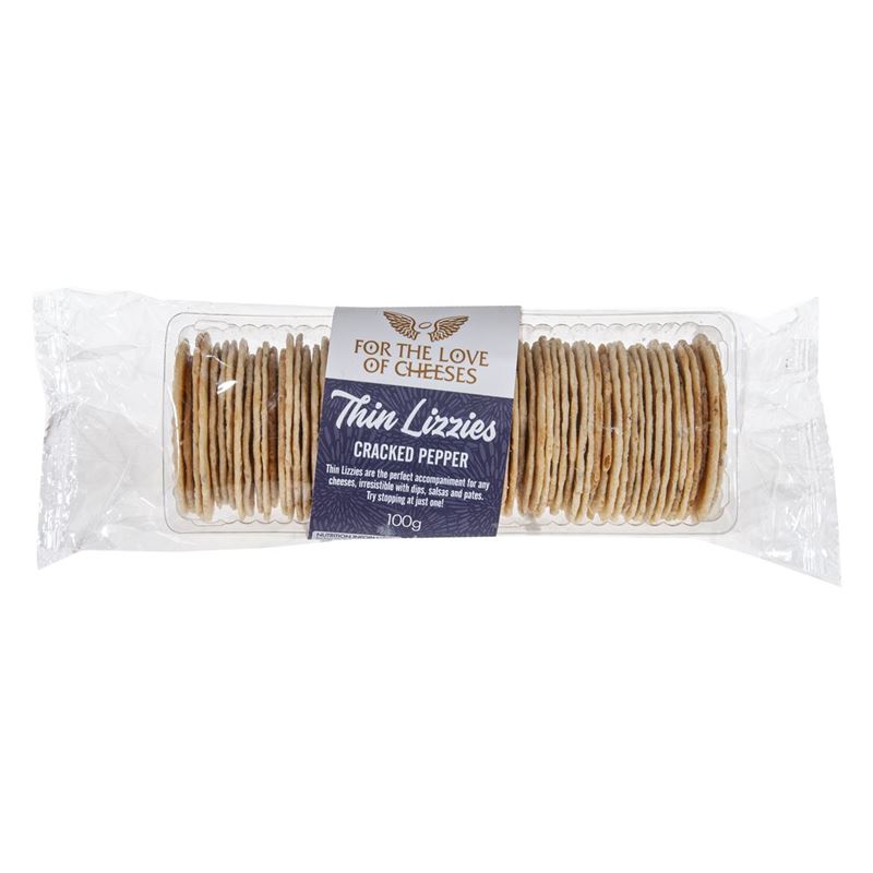 For the Love of Cheeses – Thin Lizzies Cracked Pepper Wafer Cracker 100g