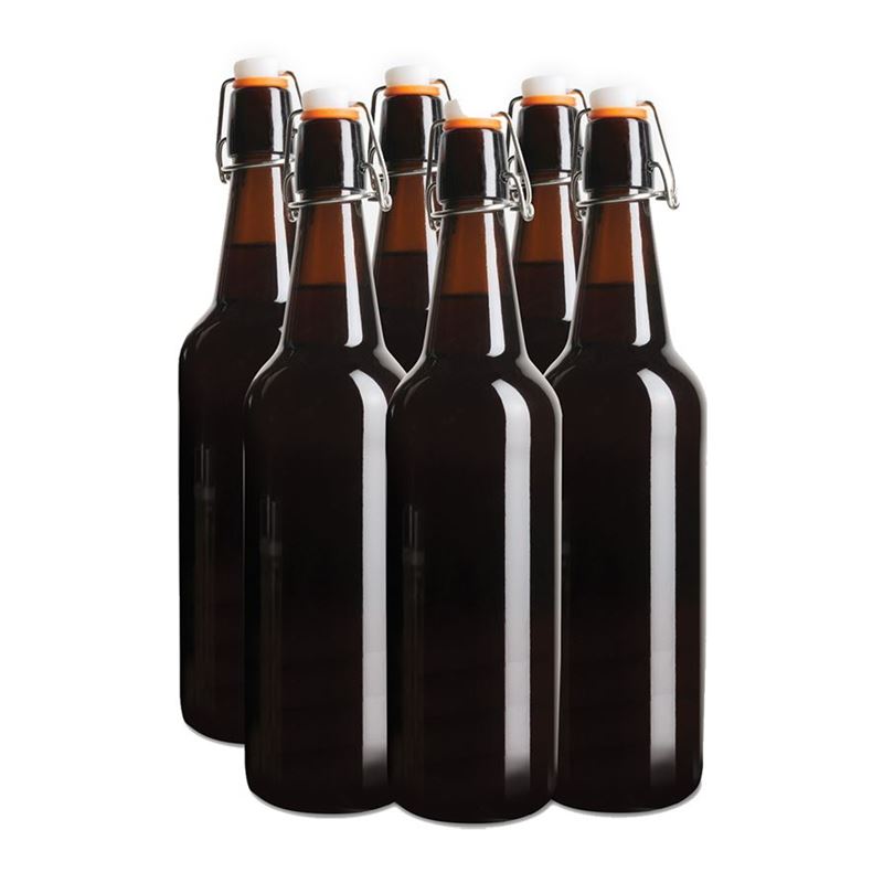 Mad Millie – Re-Usable Brown Glass Flip Top Bottle 750ml Pack of 6