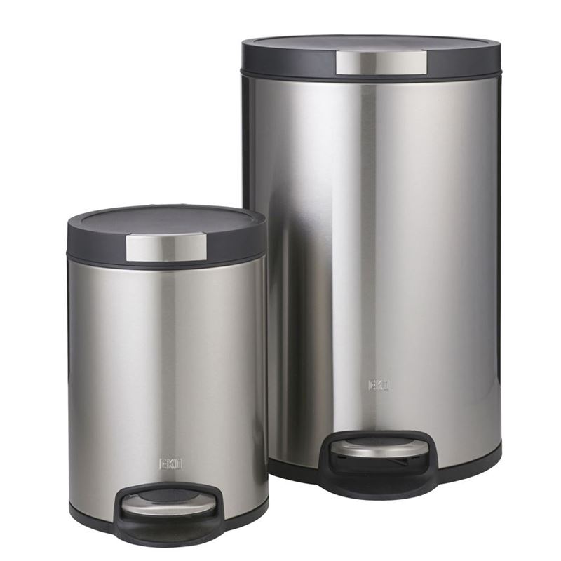 Eko – Artistic Step Can Pedal Rubbish Bin Stainless Steel Twin Pack 20Ltr + 5Ltr