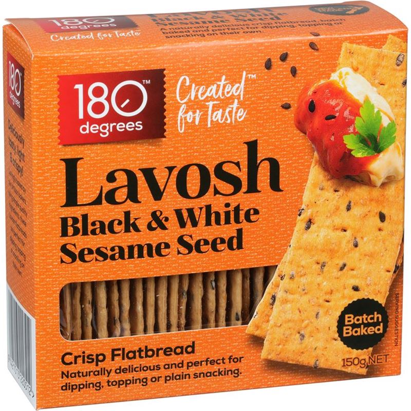 180 Degrees – Black & White Sesame Lavosh 150g