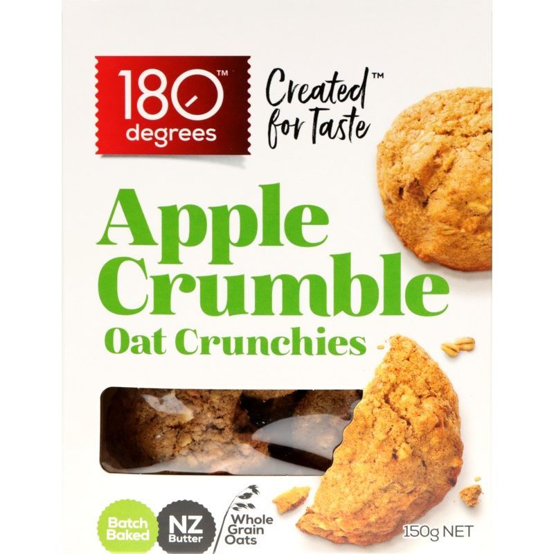 180 Degrees – Apple Crumble Oat Crunchies 150g