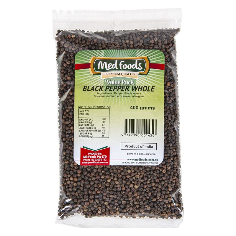 Medfoods – Black Pepper Whole 400g