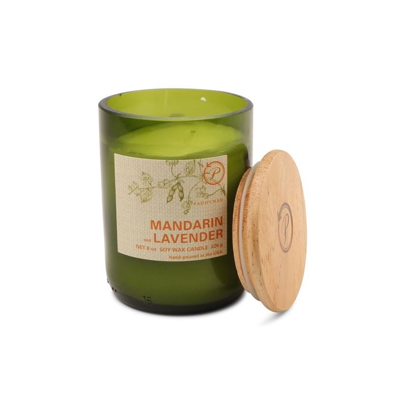 Paddywax – Eco Green 8 ox. Glass 100% Soy Wax Candle Mandarin & Lavender