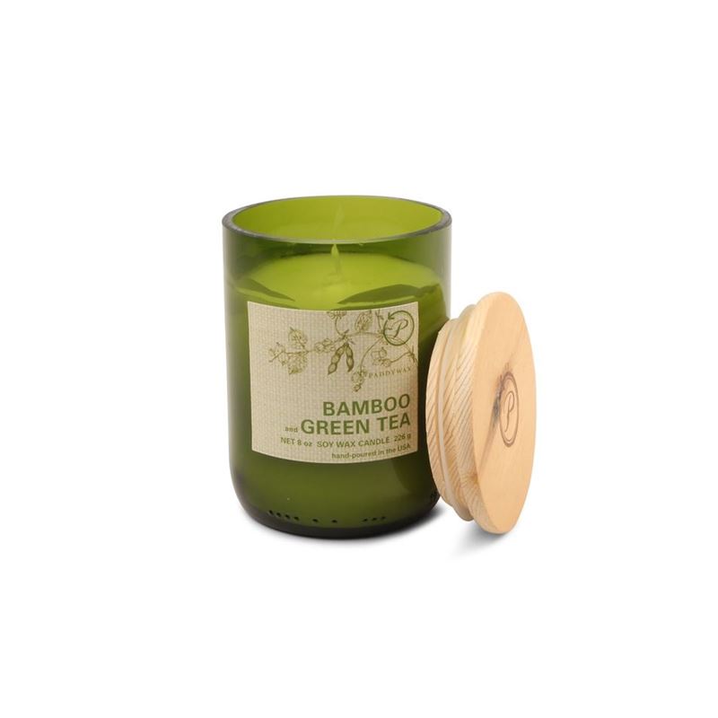 Paddywax – Eco Green 8 ox. Glass 100% Soy Wax Candle Bamboo & Green Tea