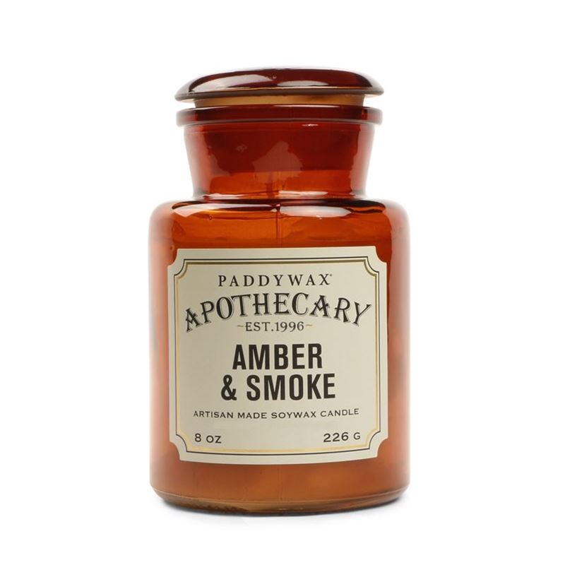 Paddywax – Apothecary 8 oz. Amber Glass Candle Amber & Smoke