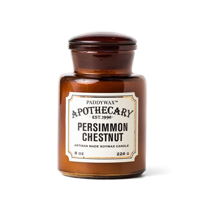 Paddywax – Apothecary 8 oz. Amber Glass Candle Persimmon & Chestnut