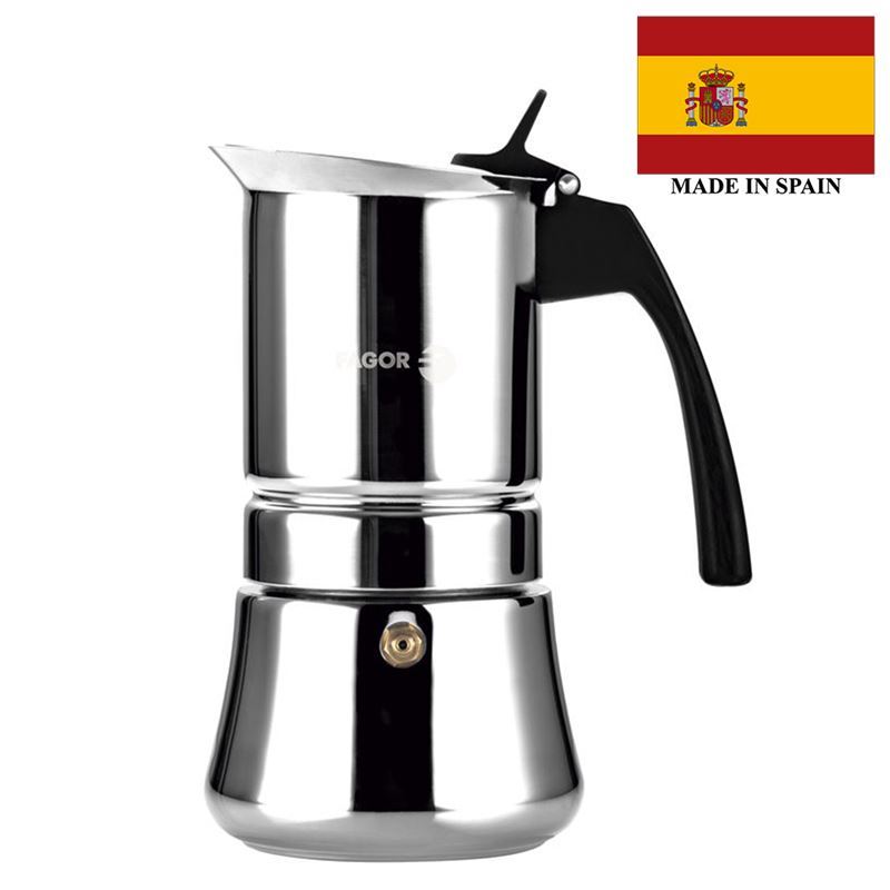 Fagor – Etnica Stainless Steel Induction Espresso Maker 4 Cup