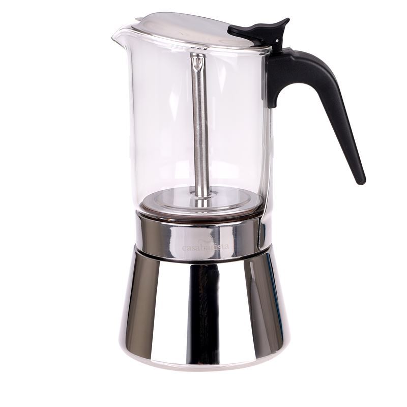 Casa Barista – Capri Glass Top with Stainless Steel Induction Base Espresso Maker 9 Cup