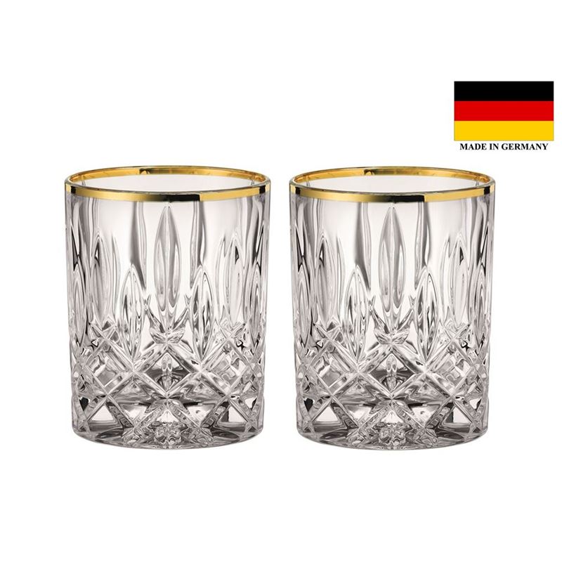 Nachtmann Crystal – Noblesse Gold Whisky Tumbler 295ml Set of 2 (Made in Germany)