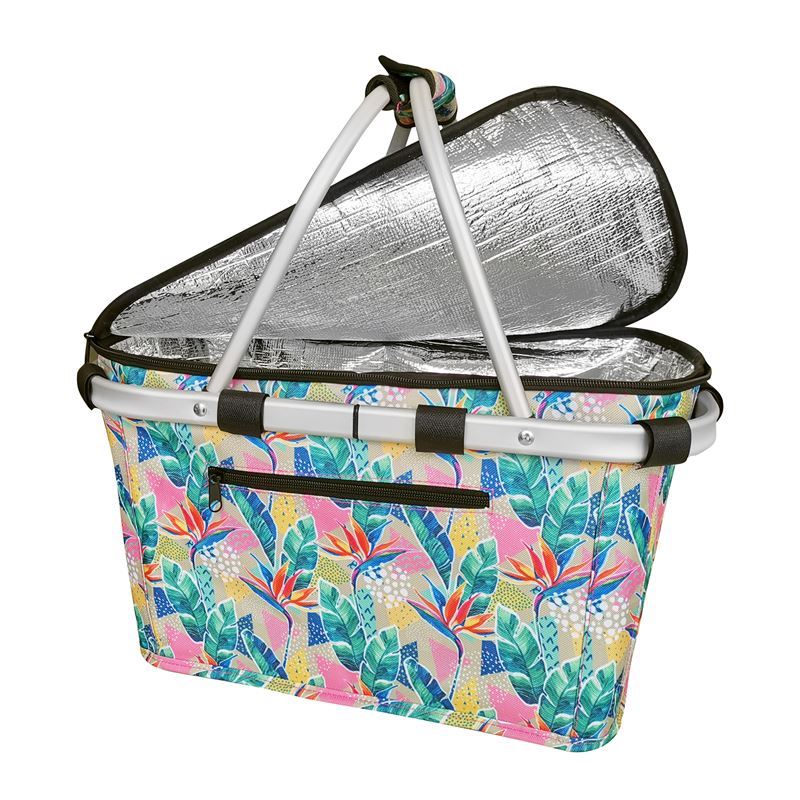 Sachi – Insulated Carry Basket with Lid Botanical